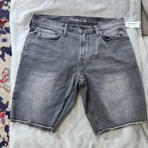 Old Navy Gray Jean Shorts with Distressed Hem